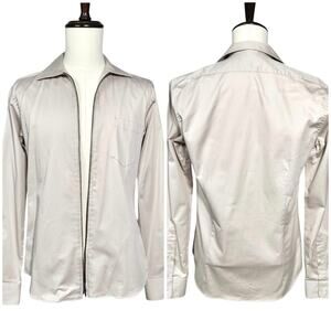 John Henric | Men | Beige Zip Up Safari Over-Shirt Jacket | Size EU 39 Medium